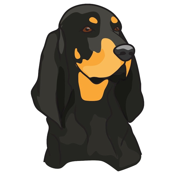 Black And Tan Coonhound Dog Decal, Dog Lover Decor Vinyl Sticker